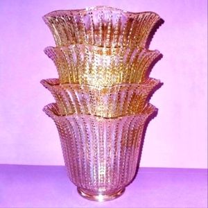 5-piece set of Vintage Iridescent Hobnail Glass